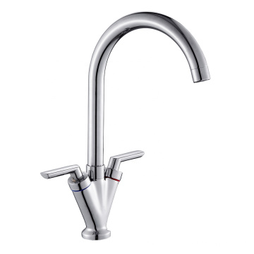 A0043 China supplier cheap brass double lever kitchen sink water tap